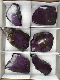 Polished On One Side Purpurite Specimens x 6 From Namibia