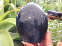 Polished Black Basalt Standing Free Forms x 2 From Antsirabe, Madagascar