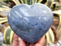 Polished Lazulite Gemstone Hearts x 6 From Madagascar