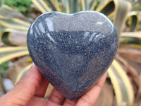 Polished Lazulite Gemstone Hearts x 6 From Madagascar