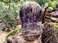 Polished Chevron Amethyst Standing Free Form x 1 from Ankazobe, Madagascar