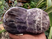 Polished Chevron Amethyst Standing Free Form x 1 from Ankazobe, Madagascar