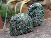 Polished Emerald Mica In Matrix Standing Free Forms x 6 From Mutoko, Zimbabwe