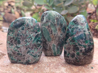 Polished Emerald Mica In Matrix Standing Free Forms x 6 From Mutoko, Zimbabwe