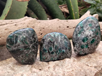 Polished Emerald Mica In Matrix Standing Free Forms x 6 From Mutoko, Zimbabwe