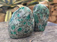 Polished Emerald Mica In Matrix Standing Free Forms x 6 From Mutoko, Zimbabwe