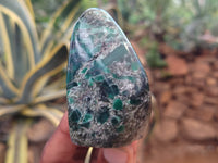 Polished Emerald Mica In Matrix Standing Free Forms x 6 From Mutoko, Zimbabwe