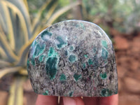 Polished Emerald Mica In Matrix Standing Free Forms x 6 From Mutoko, Zimbabwe