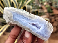 Polished Blue Lace Agate Geodes x 12 From Malawi