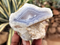 Polished Blue Lace Agate Geodes x 12 From Malawi