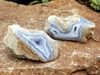 Polished Blue Lace Agate Geodes x 12 From Malawi