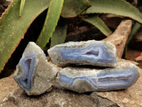 Polished Blue Lace Agate Geodes x 12 From Malawi