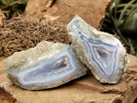 Polished Blue Lace Agate Geodes x 12 From Malawi