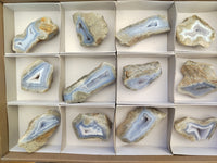 Polished Blue Lace Agate Geodes x 12 From Malawi