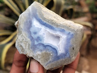 Polished Blue Lace Agate Geodes x 12 From Malawi