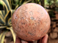 Polished Peach Moonstone Spheres x 3 From Madaagscar