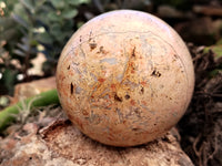 Polished Peach Moonstone Spheres x 3 From Madaagscar