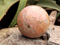 Polished Peach Moonstone Spheres x 3 From Madaagscar