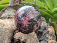 Polished Rhodonite Spheres x 4 From Ambindavato, Madagascar