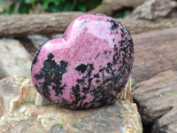 Polished Rhodonite Gemstone Hearts x 3 From Ambindavato, Madagascar