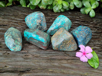 Polished Shattuckite Free Forms x 6 From Congo