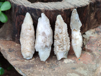 Natural Drusy Quartz Coated Calcite Pseudomorph Specimens x 35 From Lesotho