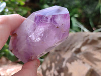 Polished Window Amethyst Quartz Crystals x 3 From Akansobe, Madagascar