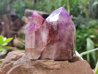 Polished Window Amethyst Quartz Crystals x 3 From Akansobe, Madagascar