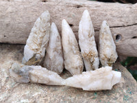 Natural Drusy Quartz Coated Calcite Pseudomorph Specimens x 26 From Lesotho