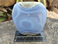 Polished Blue Lace Agate Geodes x 3 From Malawi