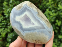 Polished Blue Lace Agate Geodes x 3 From Malawi