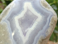 Polished Blue Lace Agate Geodes x 3 From Malawi