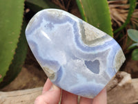 Polished Blue Lace Agate Geodes x 3 From Malawi