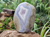 Polished Blue Lace Agate Geodes x 3 From Malawi