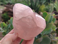 Polished Rose Quartz Flames x 3 From Ambatondrazaka, Madagascar