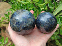 Polished Iolite Spheres x 2 From Ambatofinandrahana, Madagascar