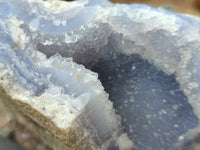 Natural Blue Lace Agate Geode Specimens x 3 From Malawi