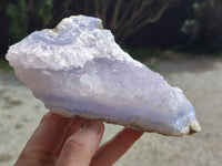 Natural Blue Lace Agate Geode Specimens x 3 From Malawi