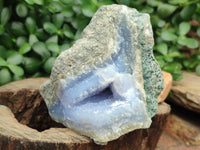 Natural Blue Lace Agate Geode Specimens x 3 From Malawi