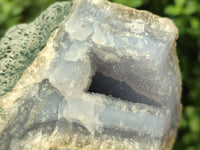 Natural Blue Lace Agate Geode Specimens x 3 From Malawi