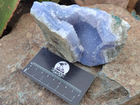 Natural Blue Lace Agate Geode Specimens x 3 From Malawi