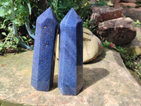 Polished Lazulite Points x 2 From Madagascar