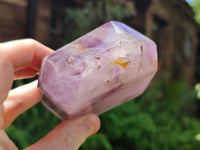 Polished Chevron Amethyst Points x 2 from Ankazobe, Madagascar