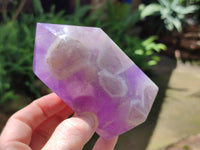 Polished Chevron Amethyst Points x 2 from Ankazobe, Madagascar