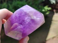 Polished Chevron Amethyst Points x 2 from Ankazobe, Madagascar