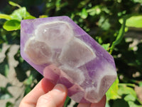 Polished Chevron Amethyst Points x 2 from Ankazobe, Madagascar