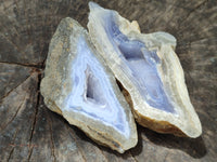 Polished On One Side Blue Lace Agate x 12 From Malawi