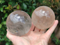 Polished Quartz Crystal Balls x 2 From Madagascar