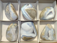 Polished Blue Lace Agate Geodes x 6 From Malawi