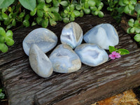 Polished Blue Lace Agate Geodes x 6 From Malawi